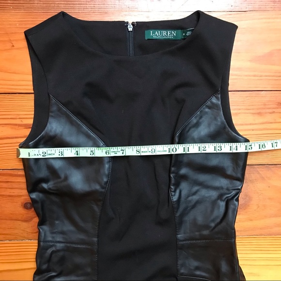 Lauren Ralph Lauren Black Leather Dress, EUC, 2 - Picture 6 of 13